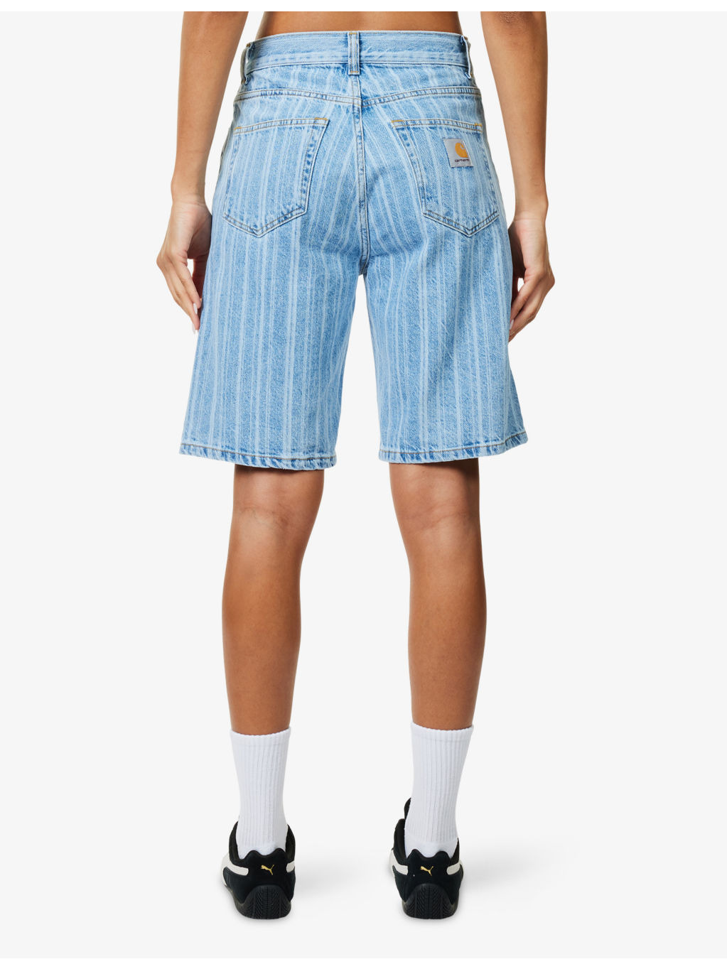 Rylan Striped Denim Shorts - 4
