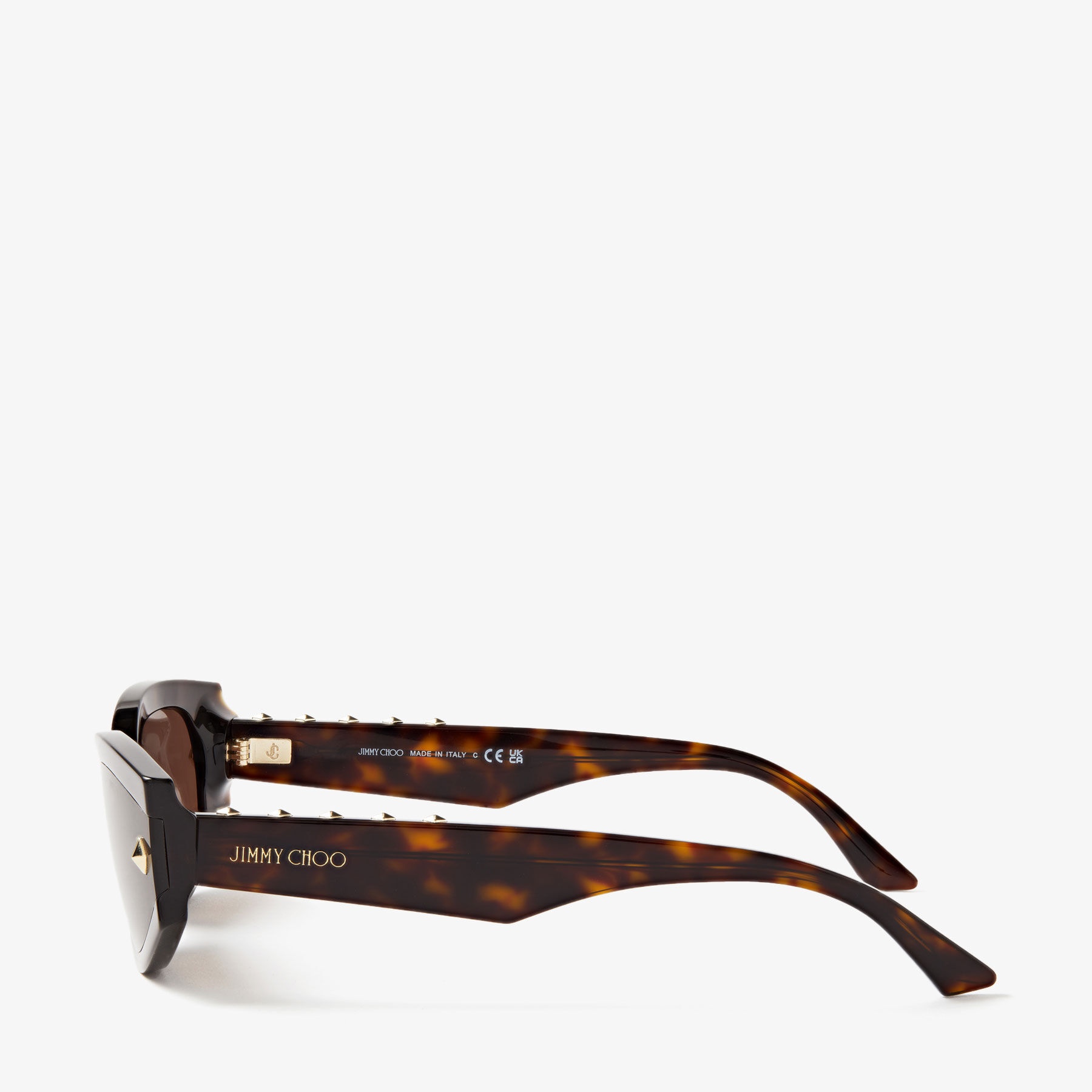 Skylar
Brown Havana Oval Sunglasses with Studs - 3