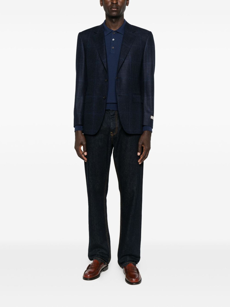 Canali checked single-breasted blazer outlook