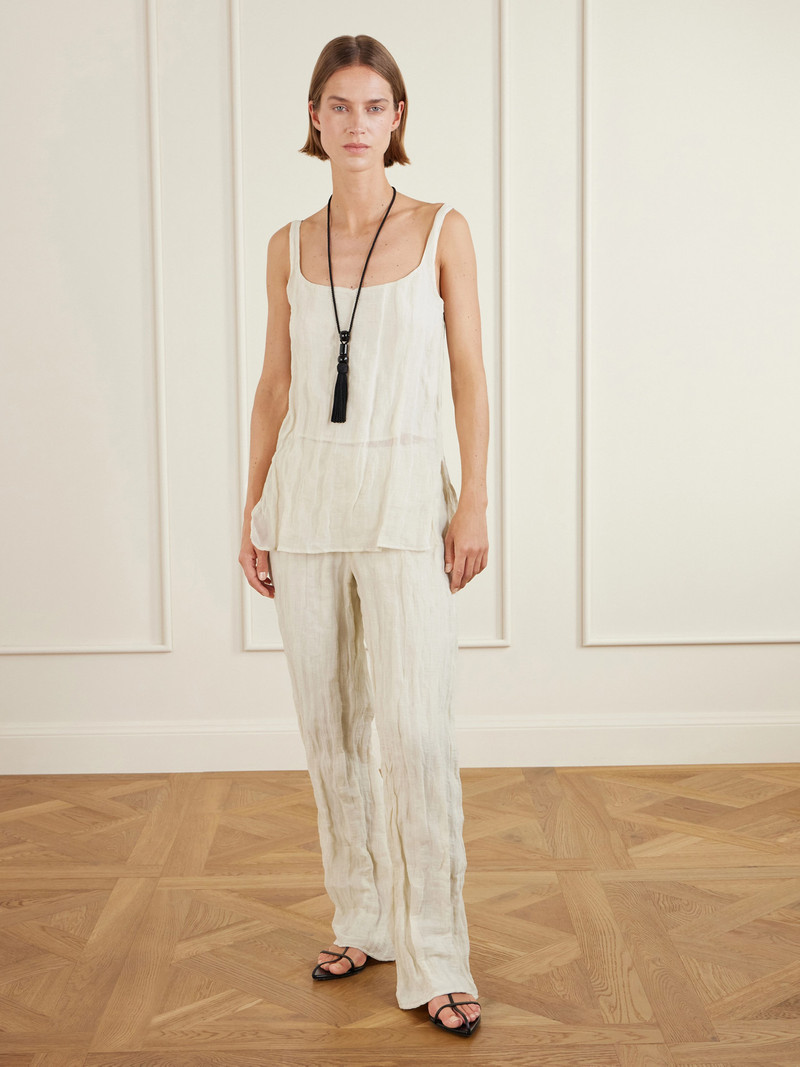 RÓHE Jam Crinkled Cotton-blend Wide-leg Pants outlook