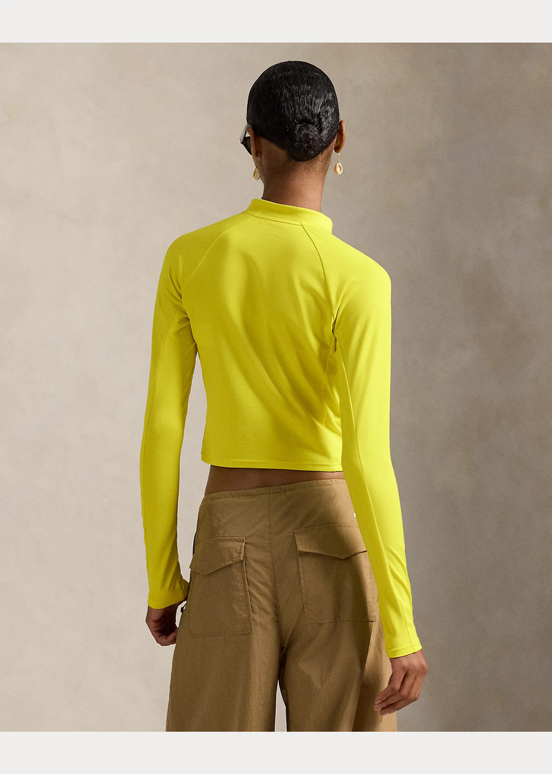Sueded Jersey Cropped Half-Zip 4