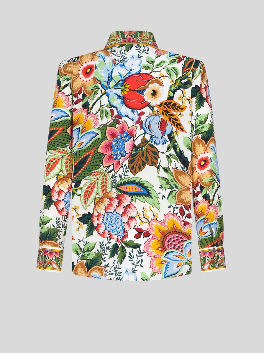 CREPE DE CHINE SHIRT WITH BOUQUET PRINT - 6