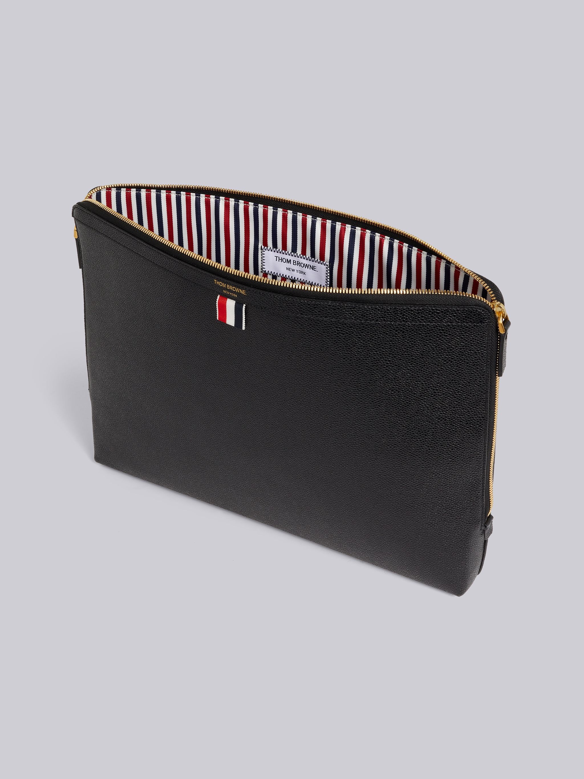 Black Pebble Grain Leather Document Holder - 5