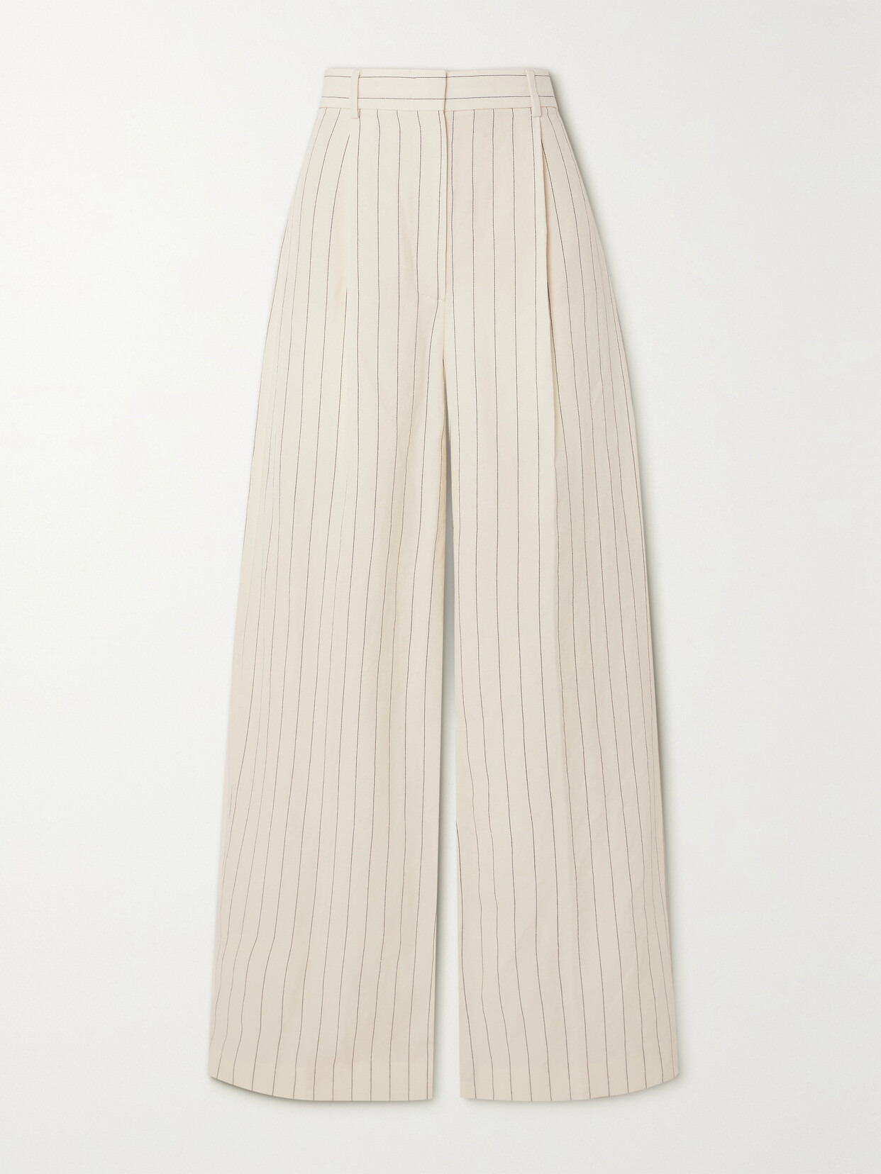 Giuliva Pinstriped Linen And Cotton-blend Pants - 1