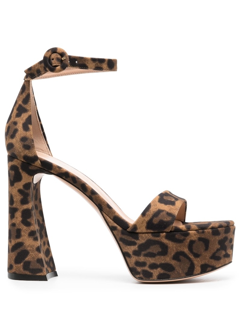 Holly 120mm leopard-print sandals - 1