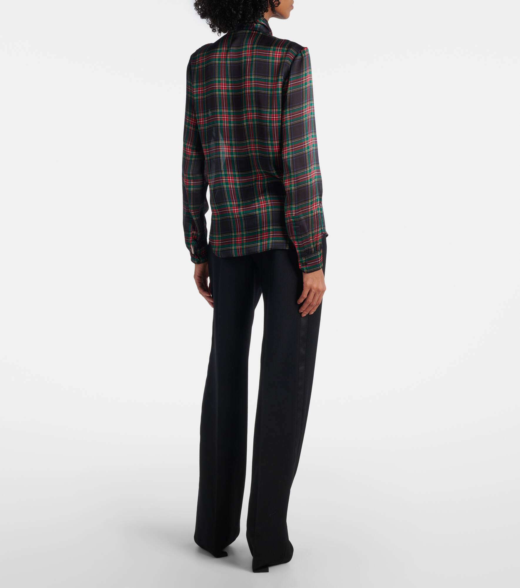 Plaid silk blouse - 3