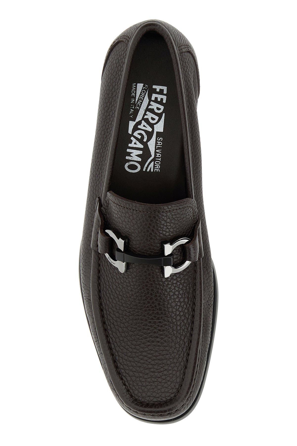 Dark brown leather Grandioso loafers - 4