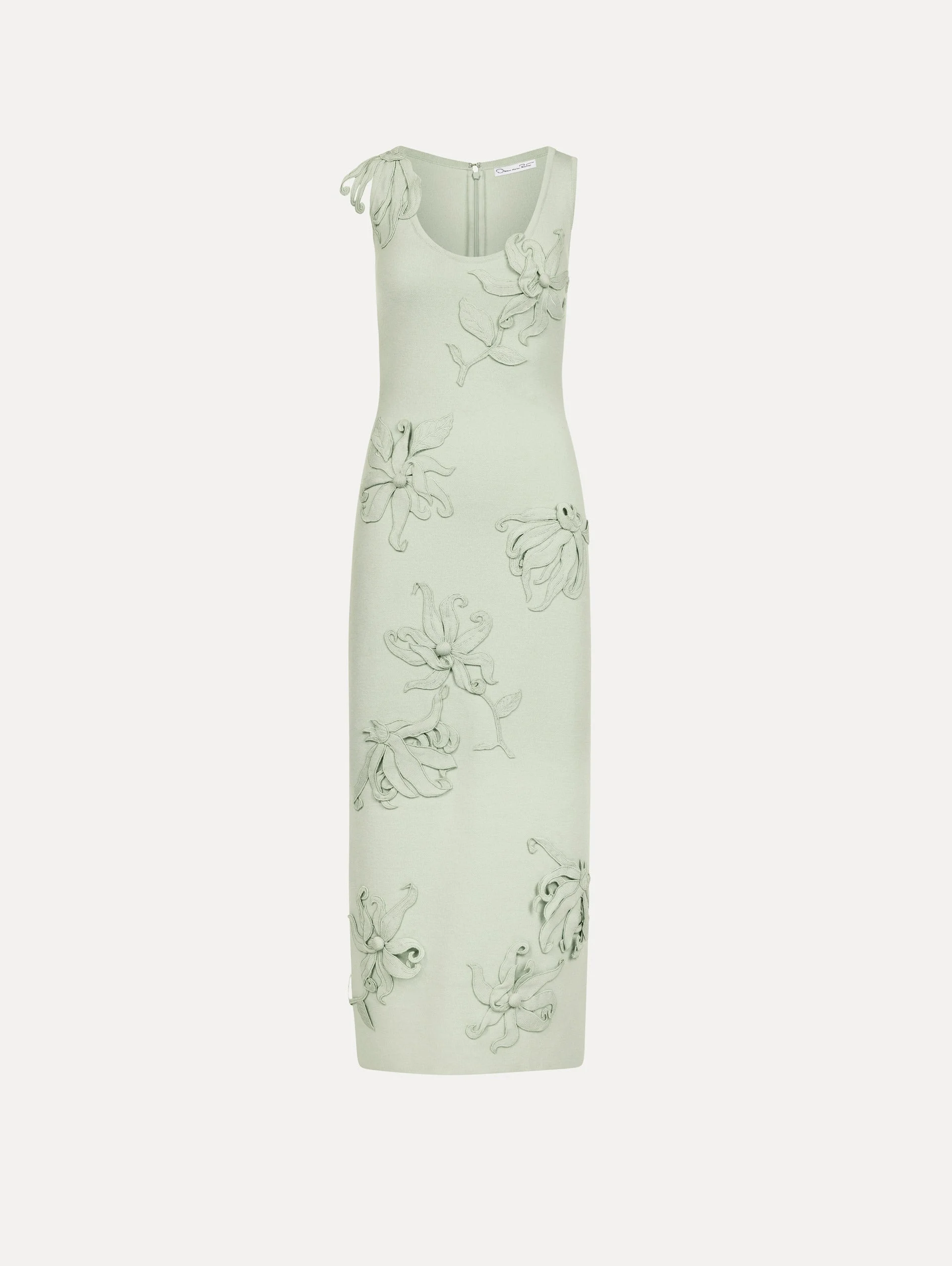 HIBISCUS EMBROIDERED KNIT PENCIL DRESS - 1