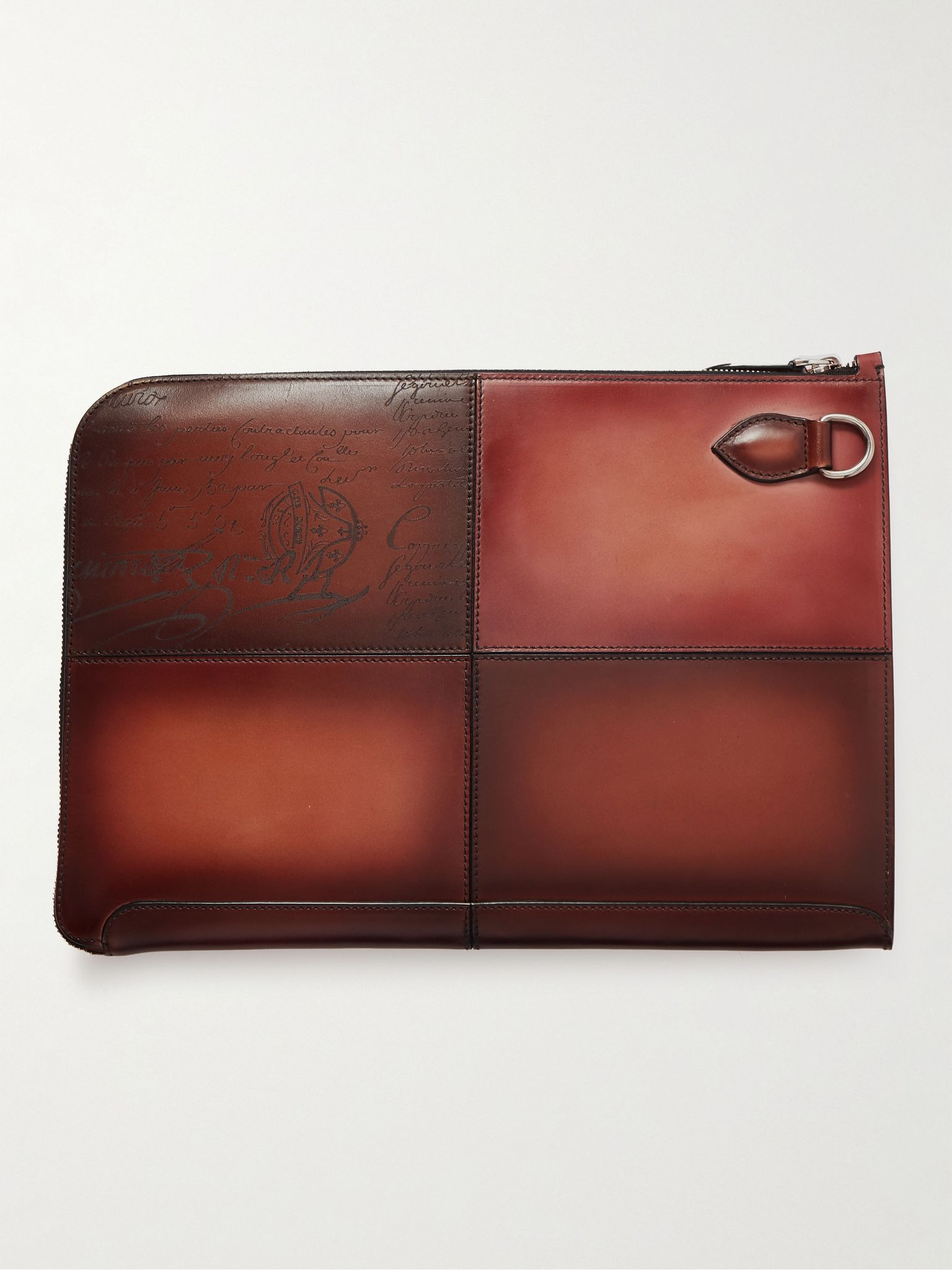 Nino TGM Scritto Panelled Venezia Leather Pouch Brown - 3