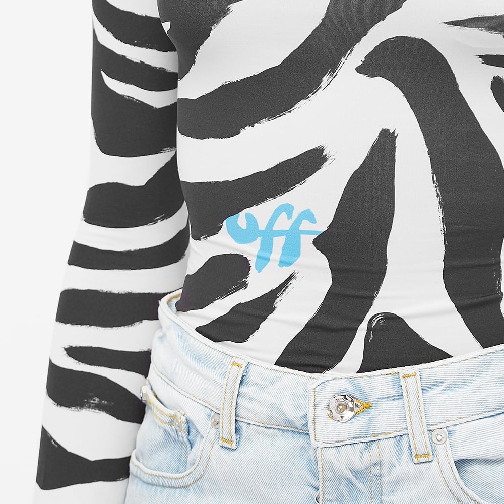 Off-White Zebra Print High Neck Top - 5