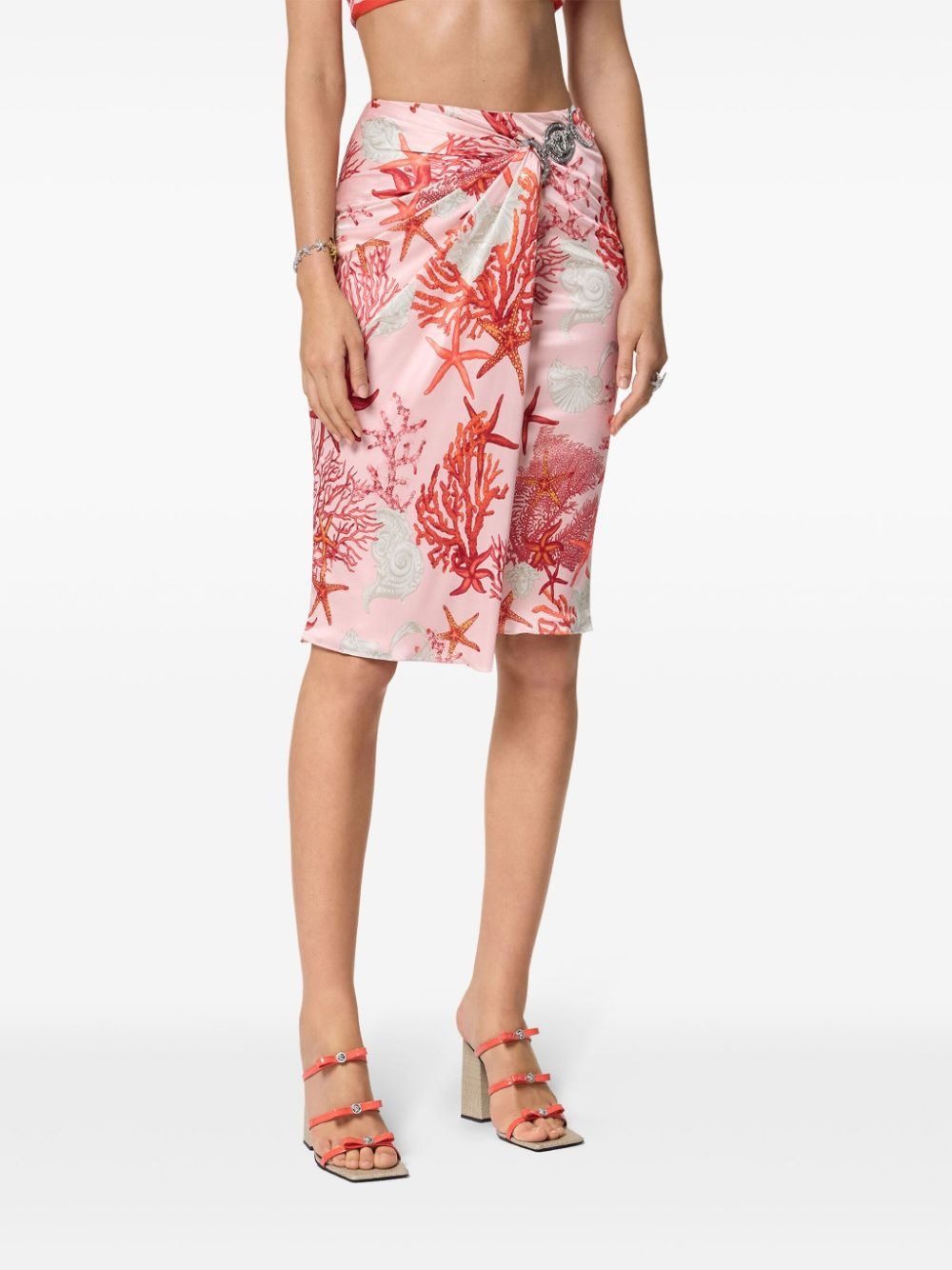 Barocco Sea gathered midi skirt - 3