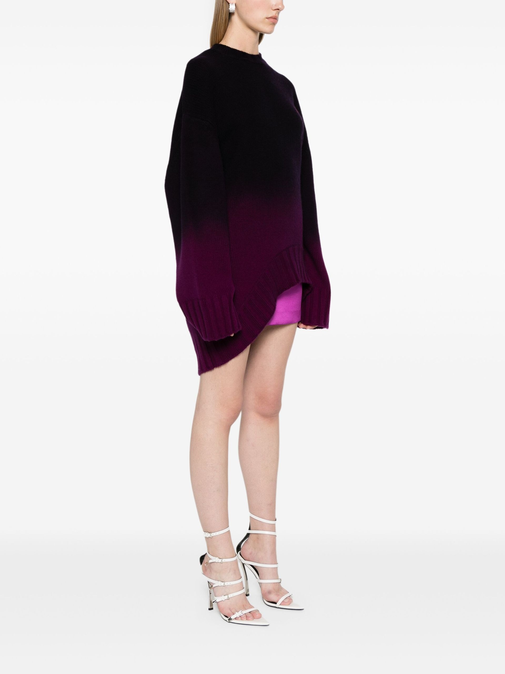 Purple Asymmetric Ombré Jumper - 3