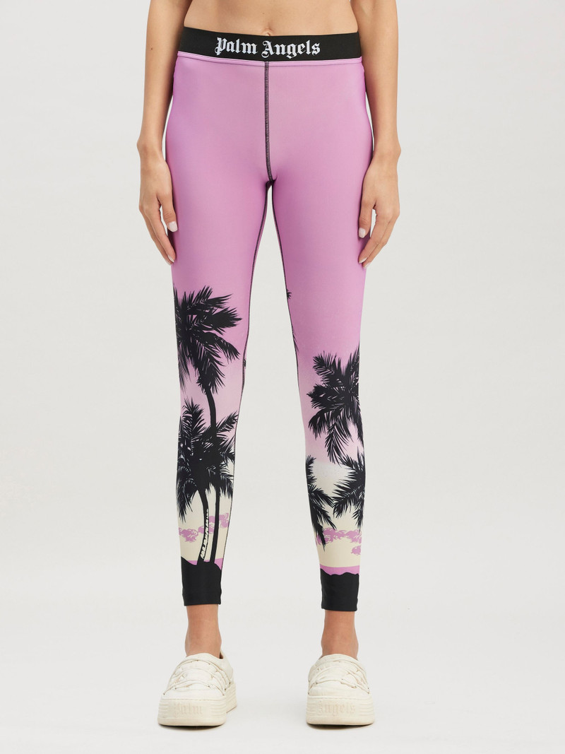 핑크 선셋 로고 Sport Leggins 3