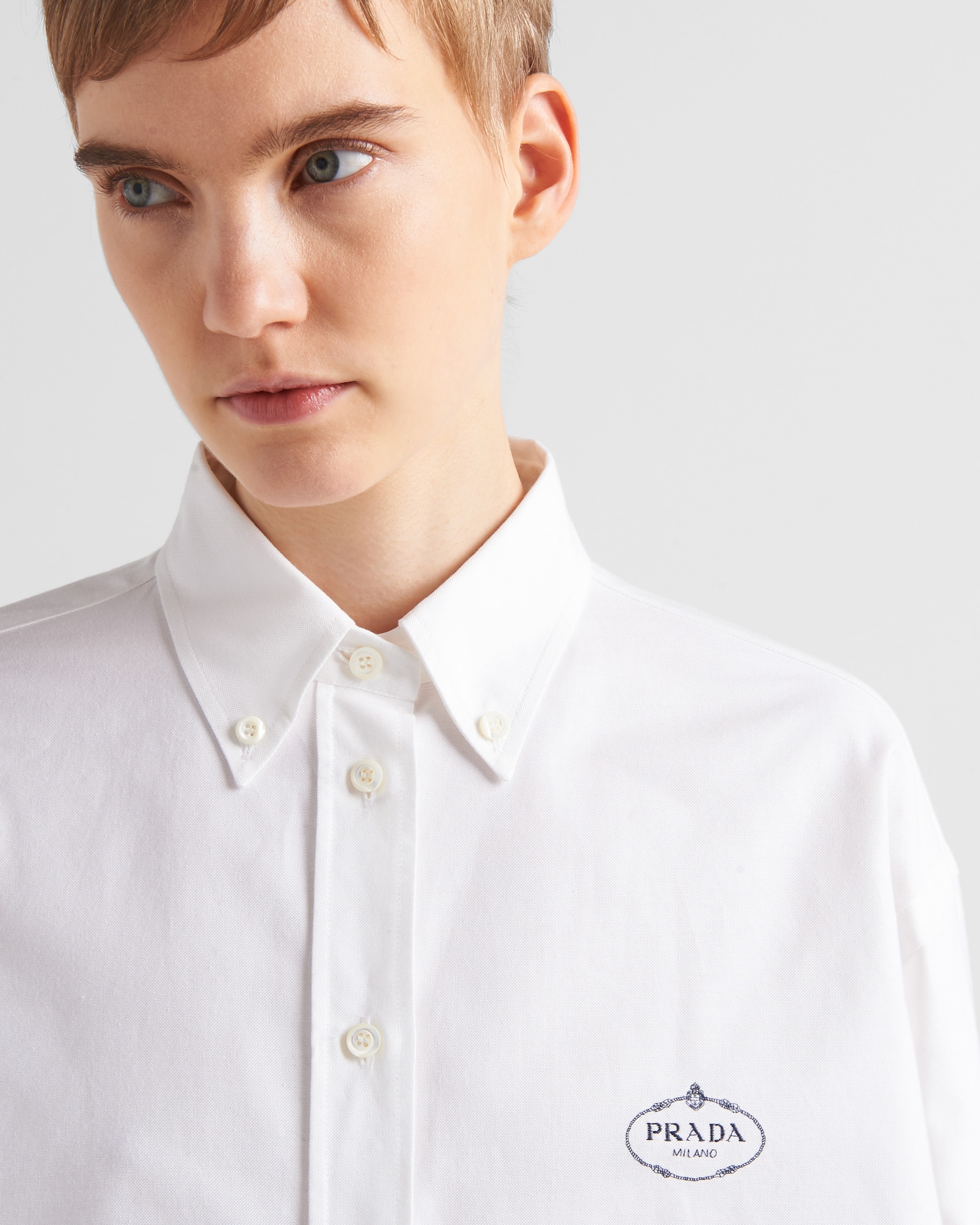 Embroidered Oxford cotton shirt - 3