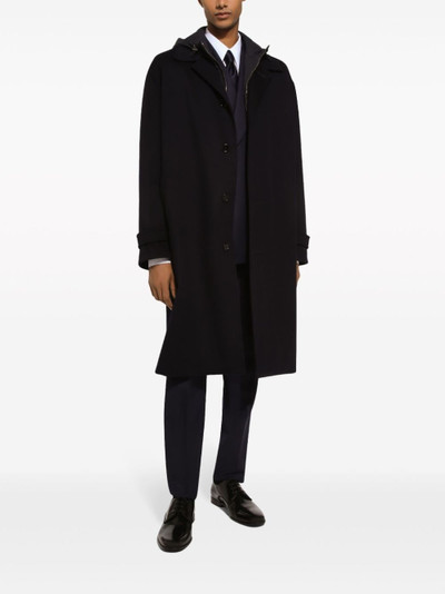 Dolce & Gabbana hooded single-breasted coat outlook