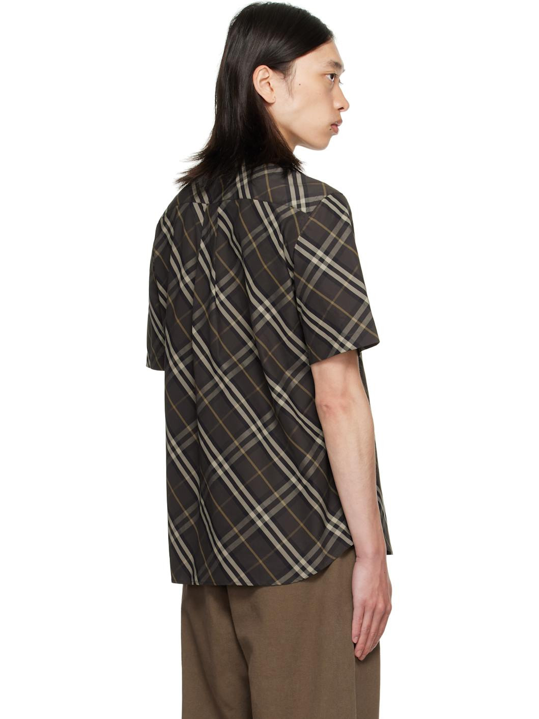 Brown Relaxed Fit Check Cotton Shirt - 3