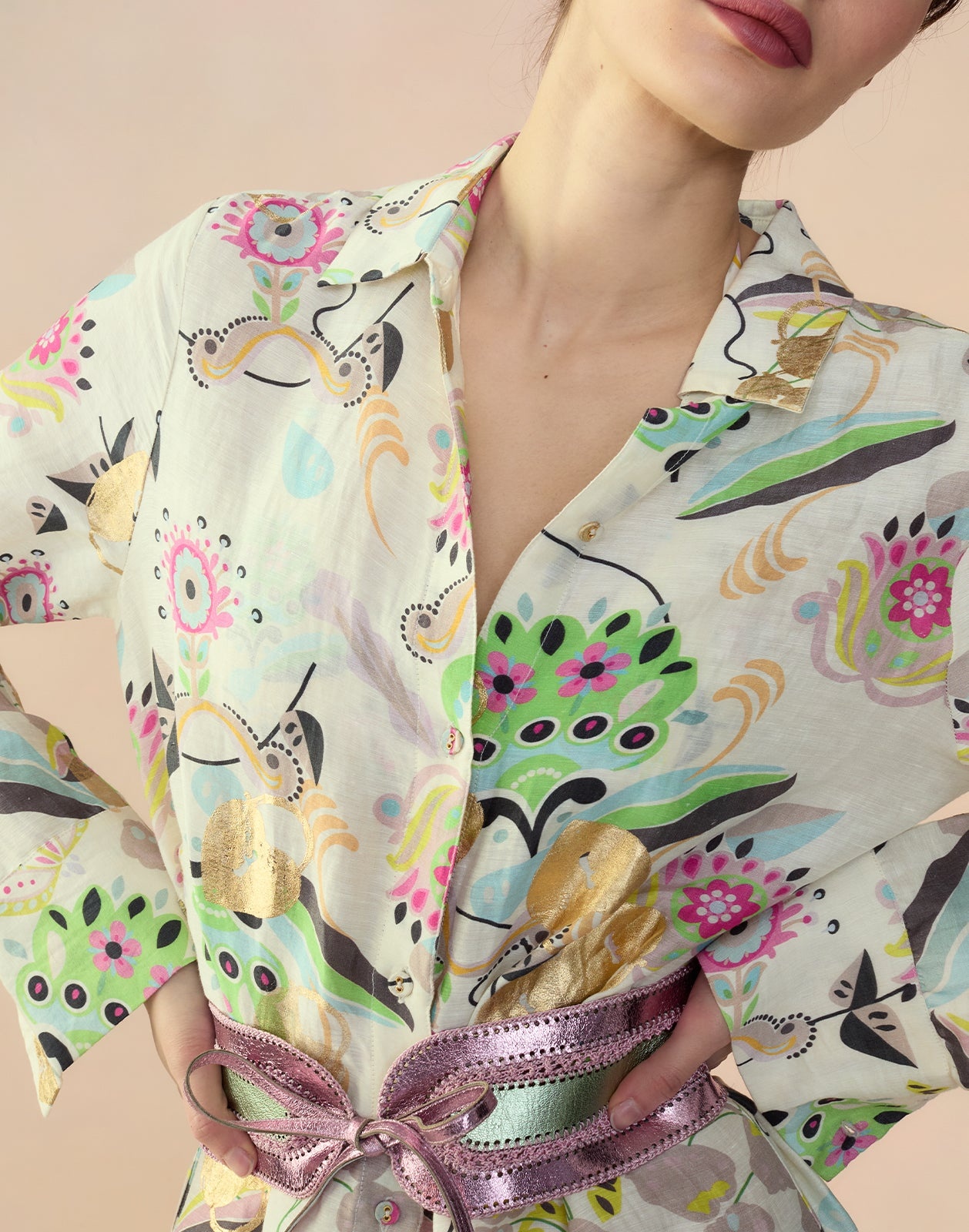 Love Locket Linen Shirt Dress - 8