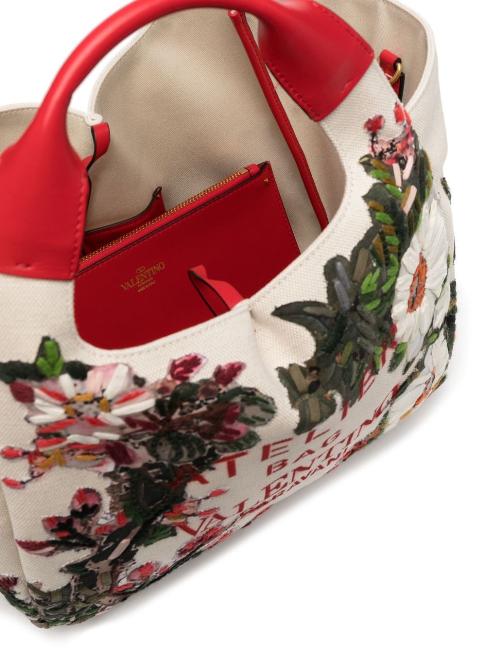 Atelier floral-appliqué tote bag - 6