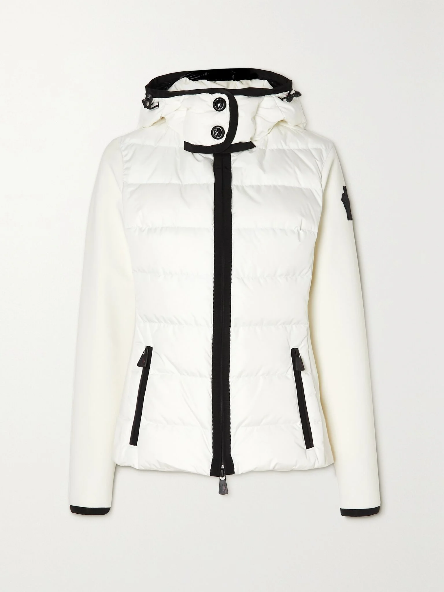 Lamoura hooded grosgrain-trimmed quilted down ski jacket White - 1