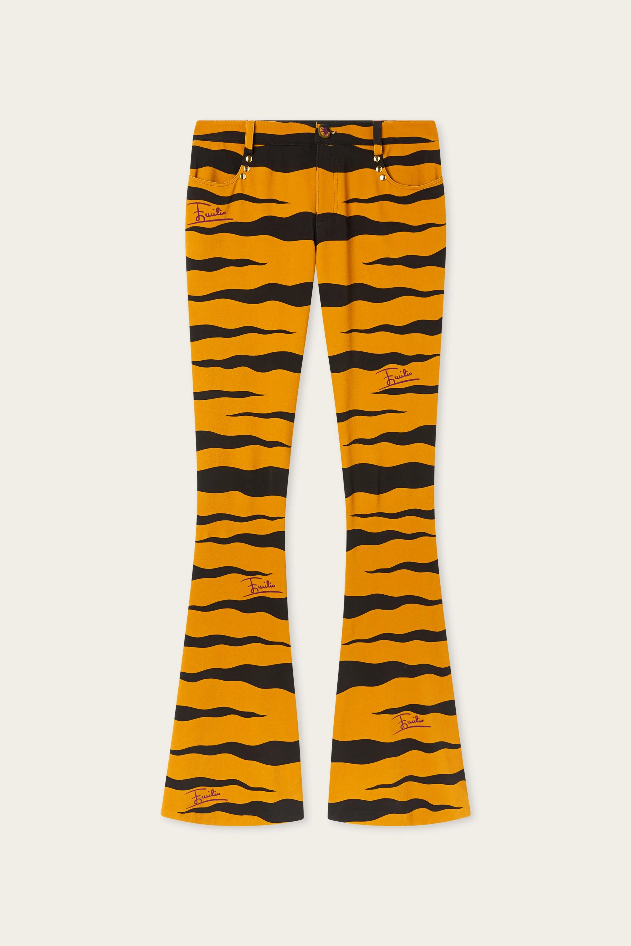 FIAMME PRINT BOOTCUT PANTS - 1