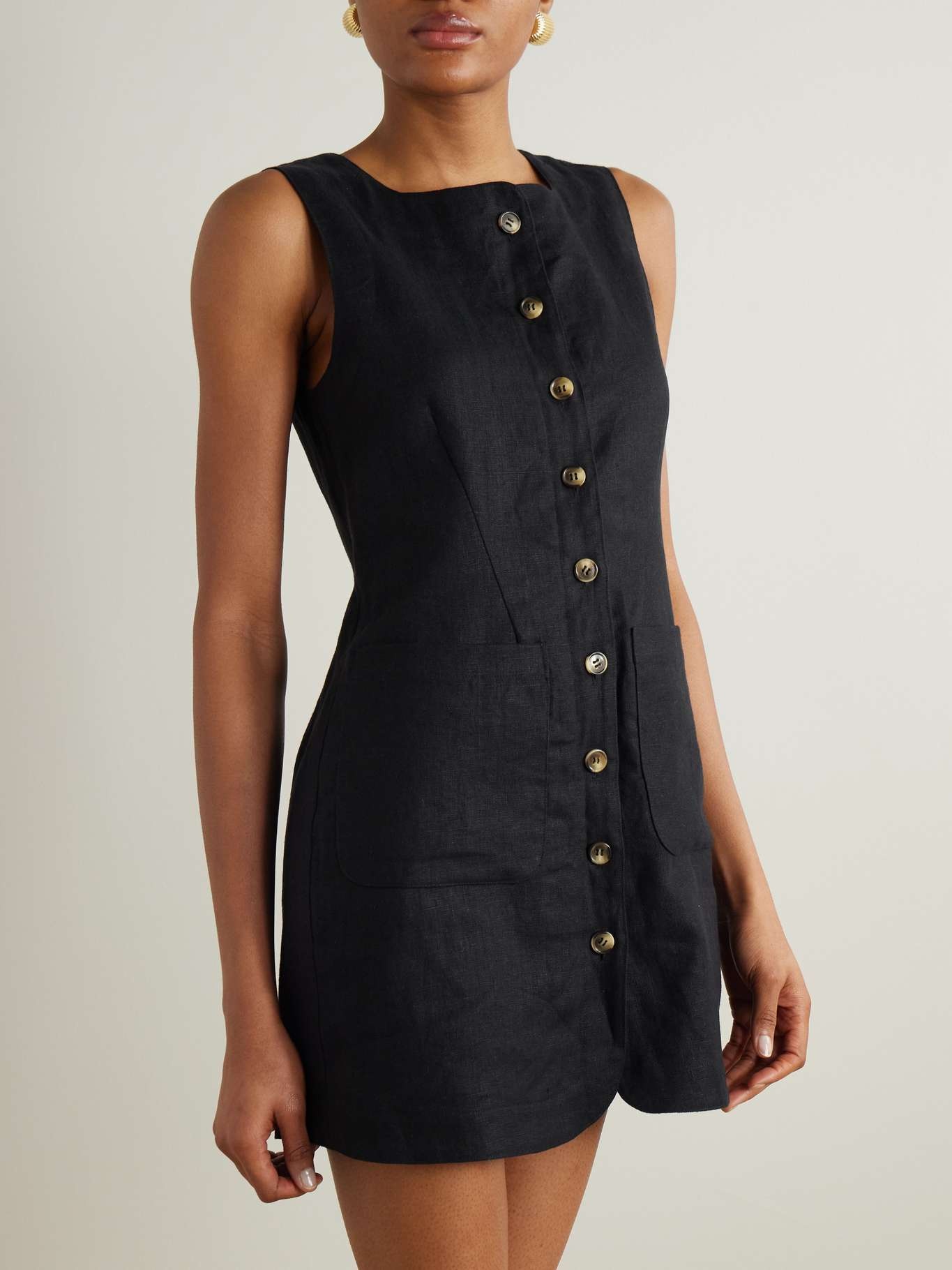 Emma linen mini dress Black - 3