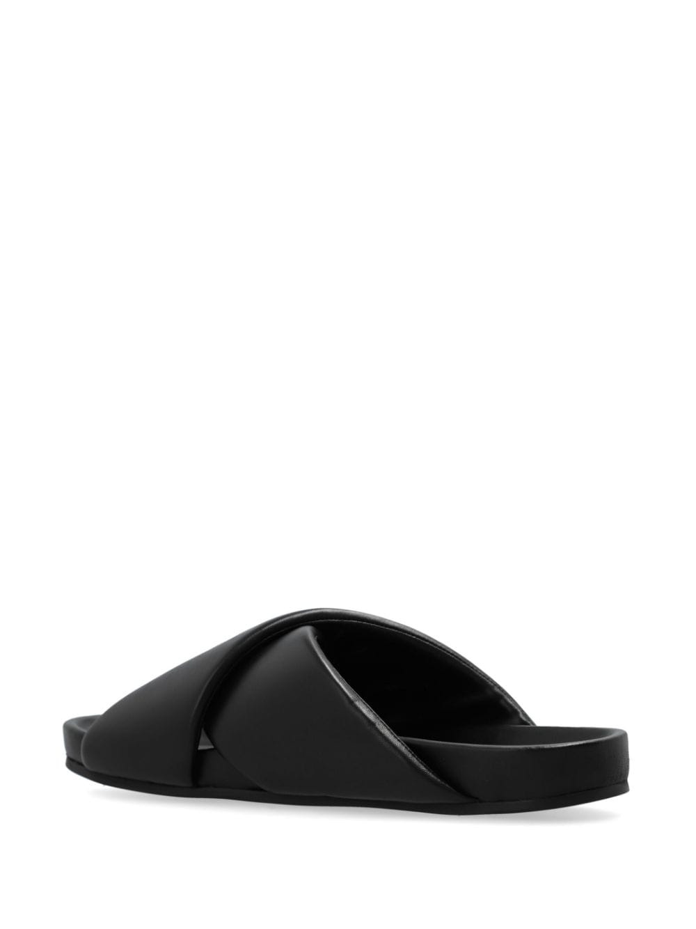 logo-appliquÃ© crossover leather slides - 3
