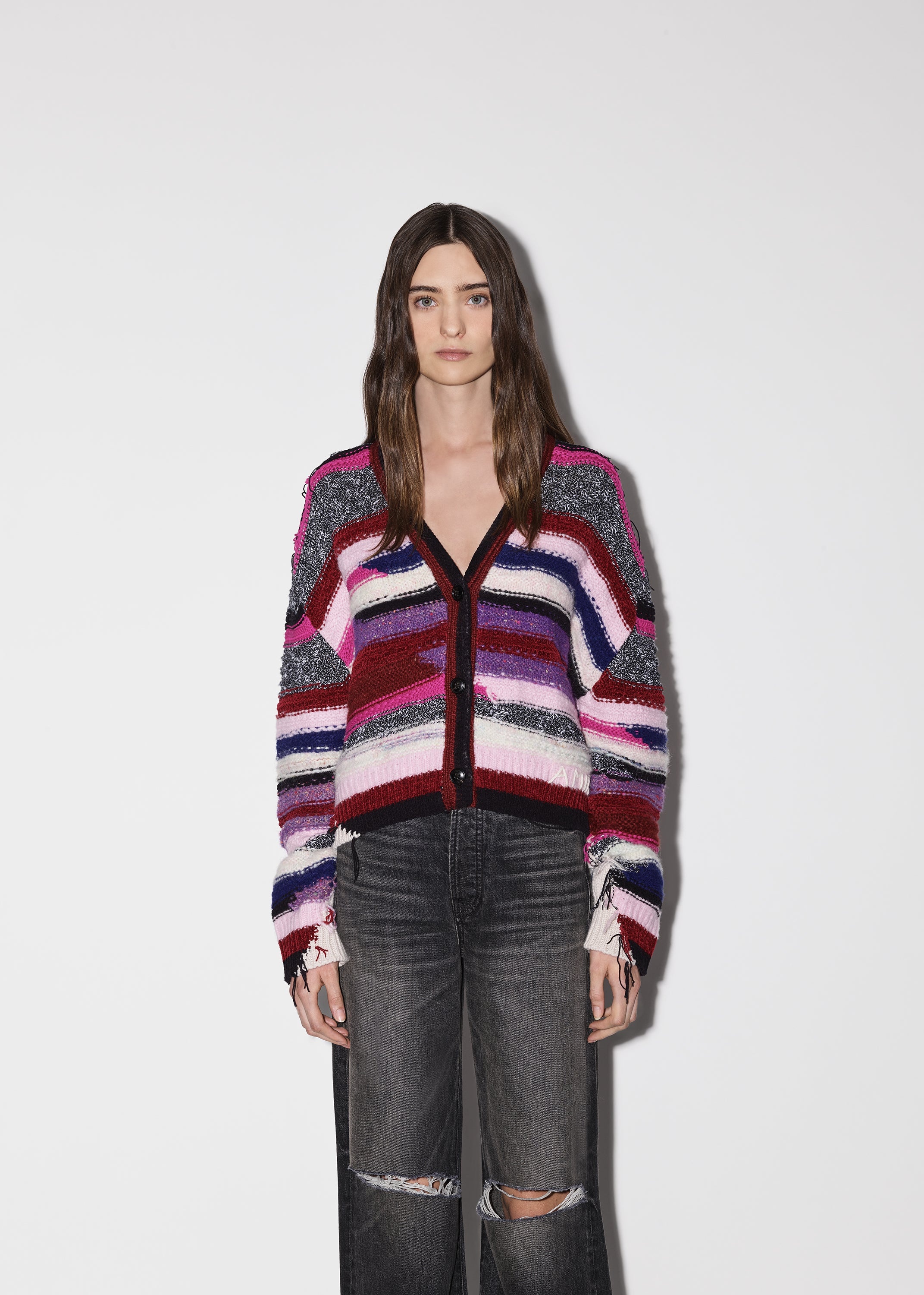 MULTI YARN STRIPE CARDIGAN - 3