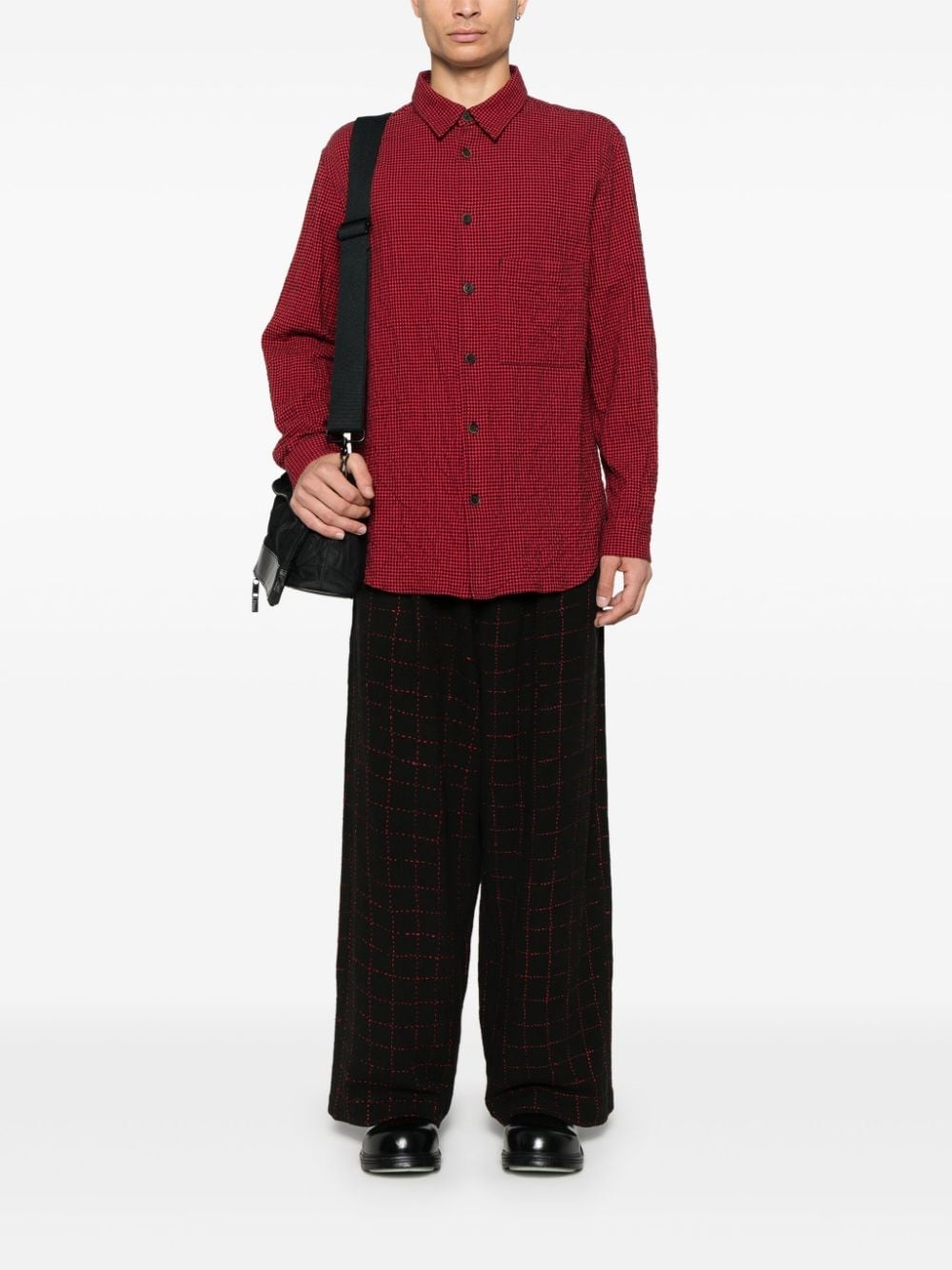 dogtooth-pattern shirt - 2