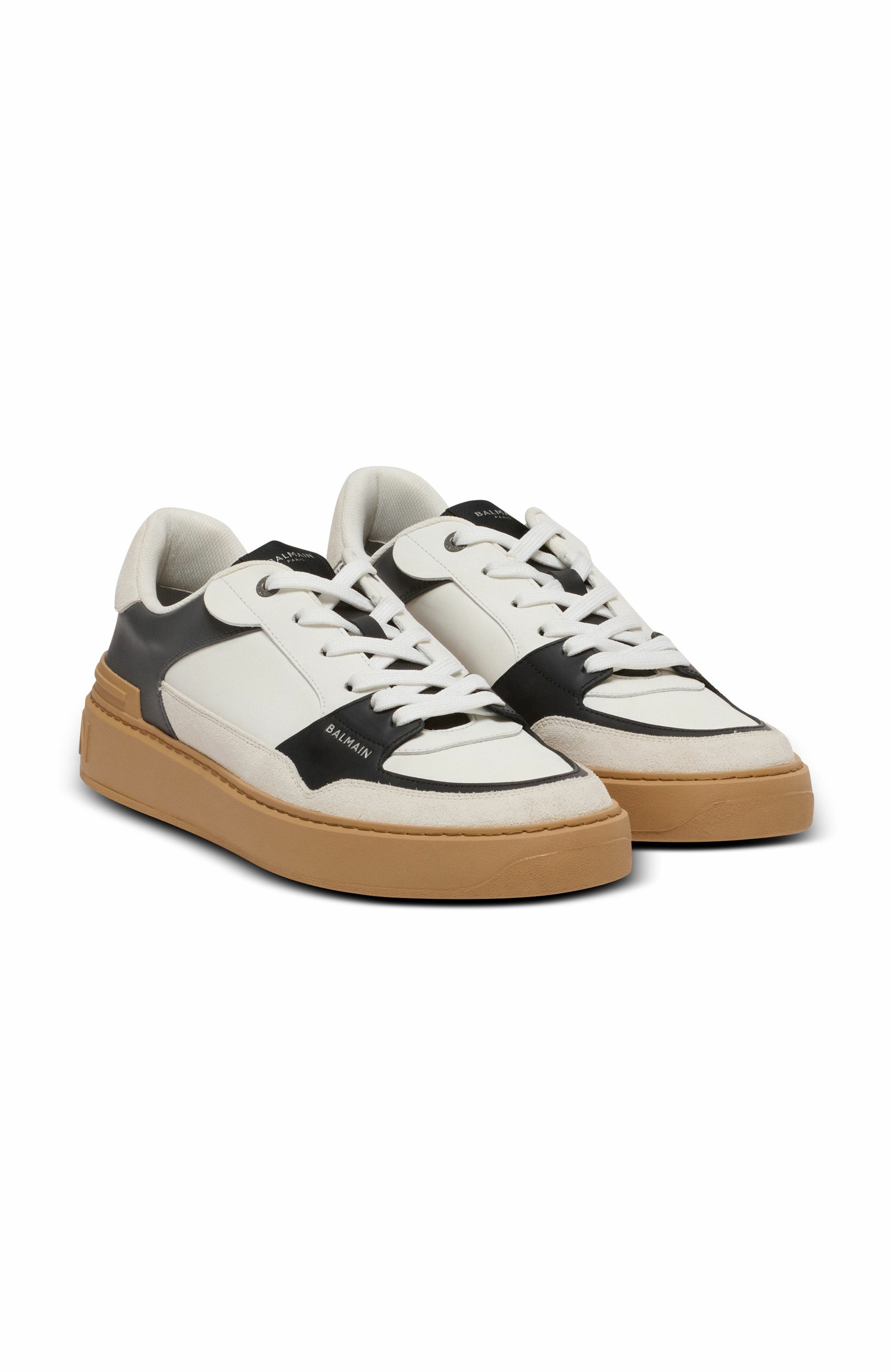 Balmain B-Court Flip leather trainers in Grey at Nordstrom - 1