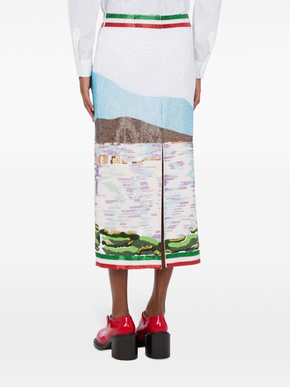 bead-embellished midi skirt - 3