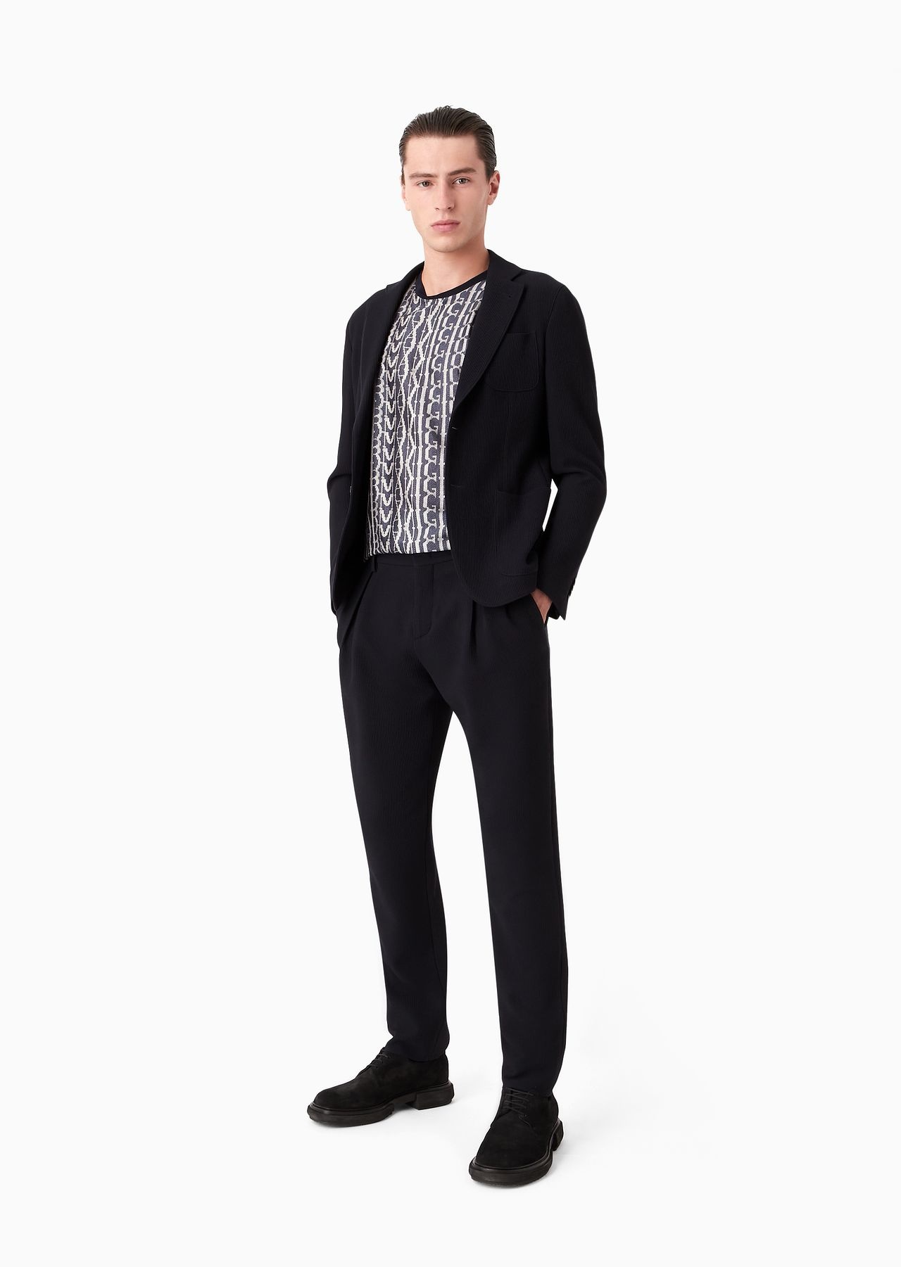Singe-breasted Upton jacket in virgin-wool crêpe rep fabric - 4