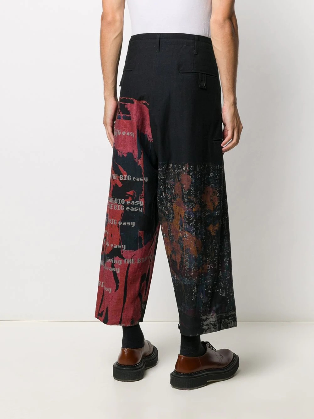 print wide leg trousers - 4