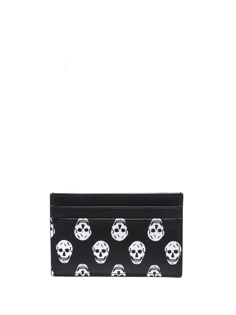 skull-motif leather cardholder - 1