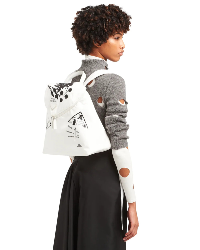 Prada Prada Signaux printed nylon backpack outlook