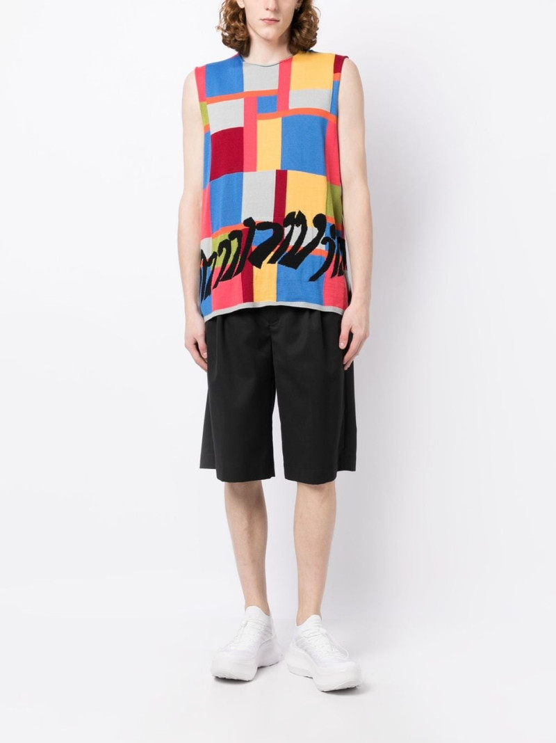 Comme des Garçons Homme Plus geometric-print sleeveless top outlook