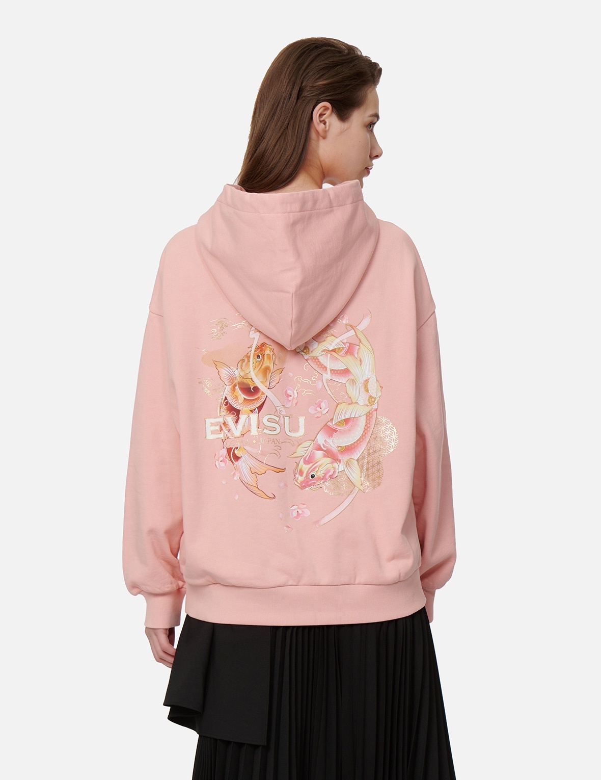 TATTOO KOI PRINT HOODED SWEATSHIRT - 7