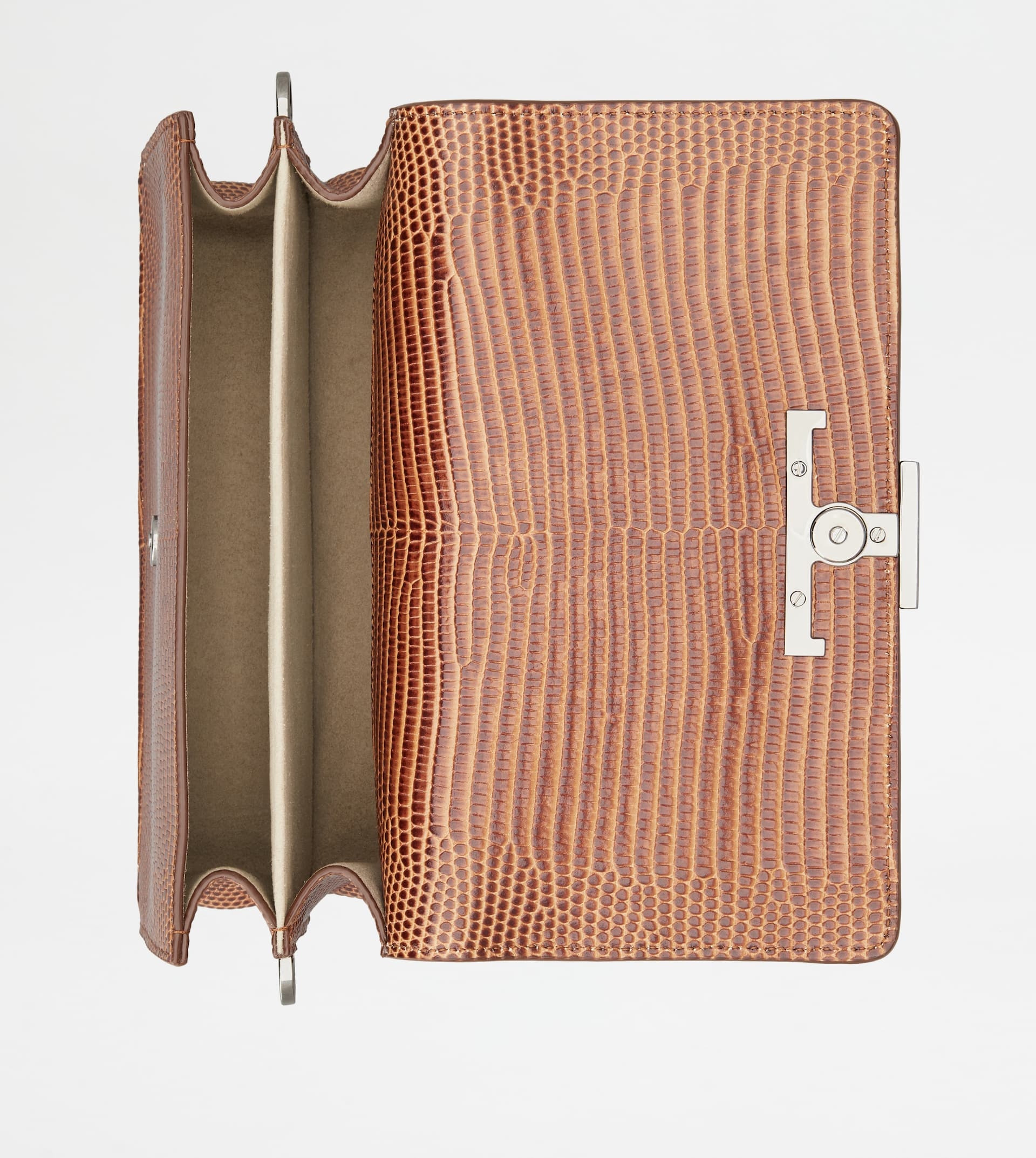 T TIMELESS SHOULDER BAG IN LEATHER MINI - BROWN - 4