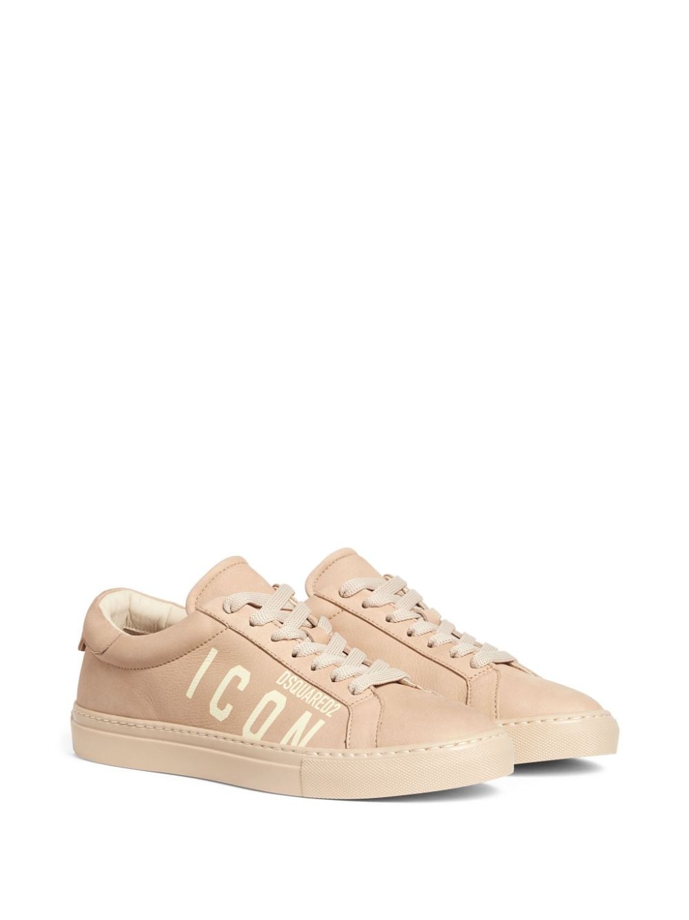 logo-print leather sneakers - 2