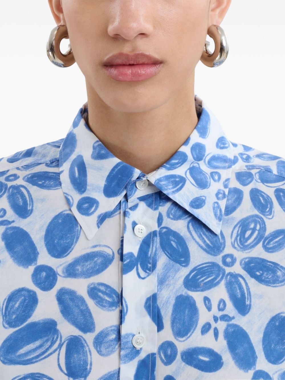 floral-print cotton shirt - 5