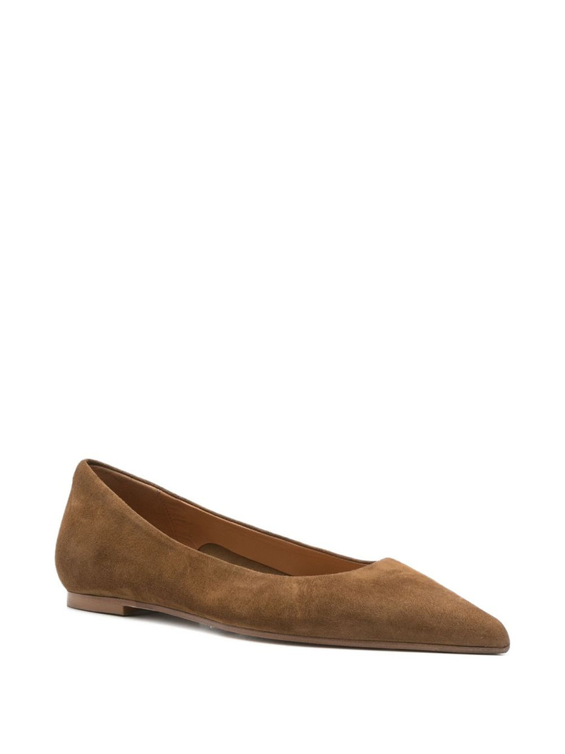 Aeyde pointed-toe suede flat pumps outlook