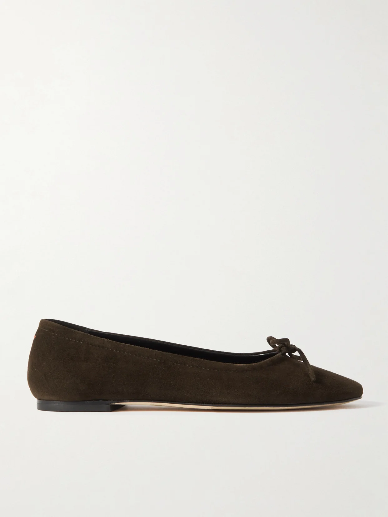 Delfina Bow-detailed Suede Ballet Flats - 1