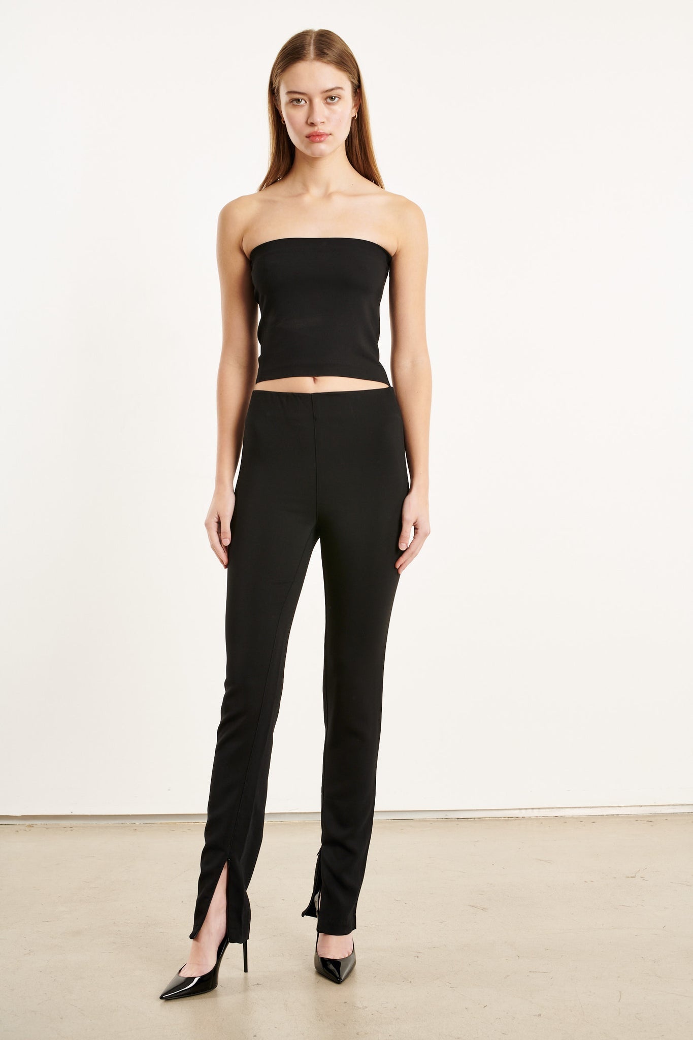 BLACK CREPE TUBE TOP - 2