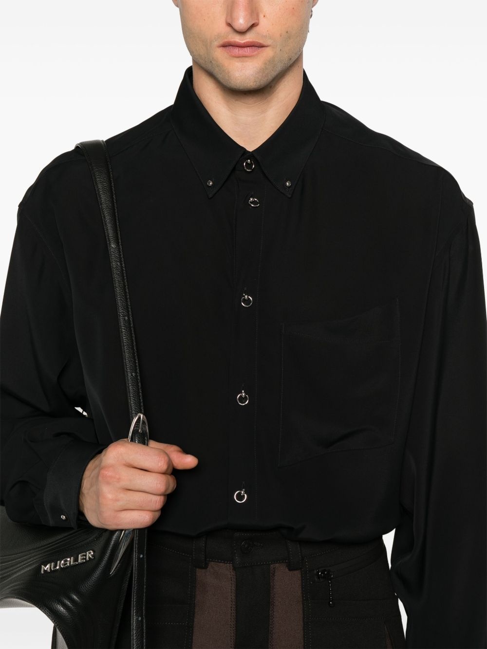 piercing-detail shirt - 5