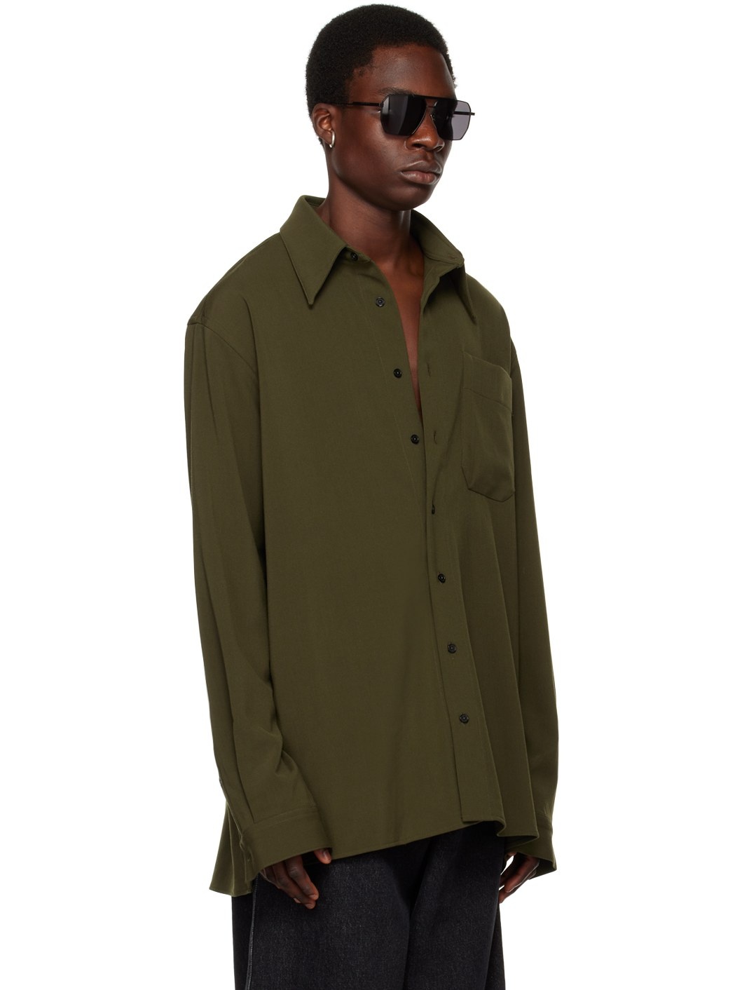 SSENSE Exclusive Khaki Oversized Shirt - 2