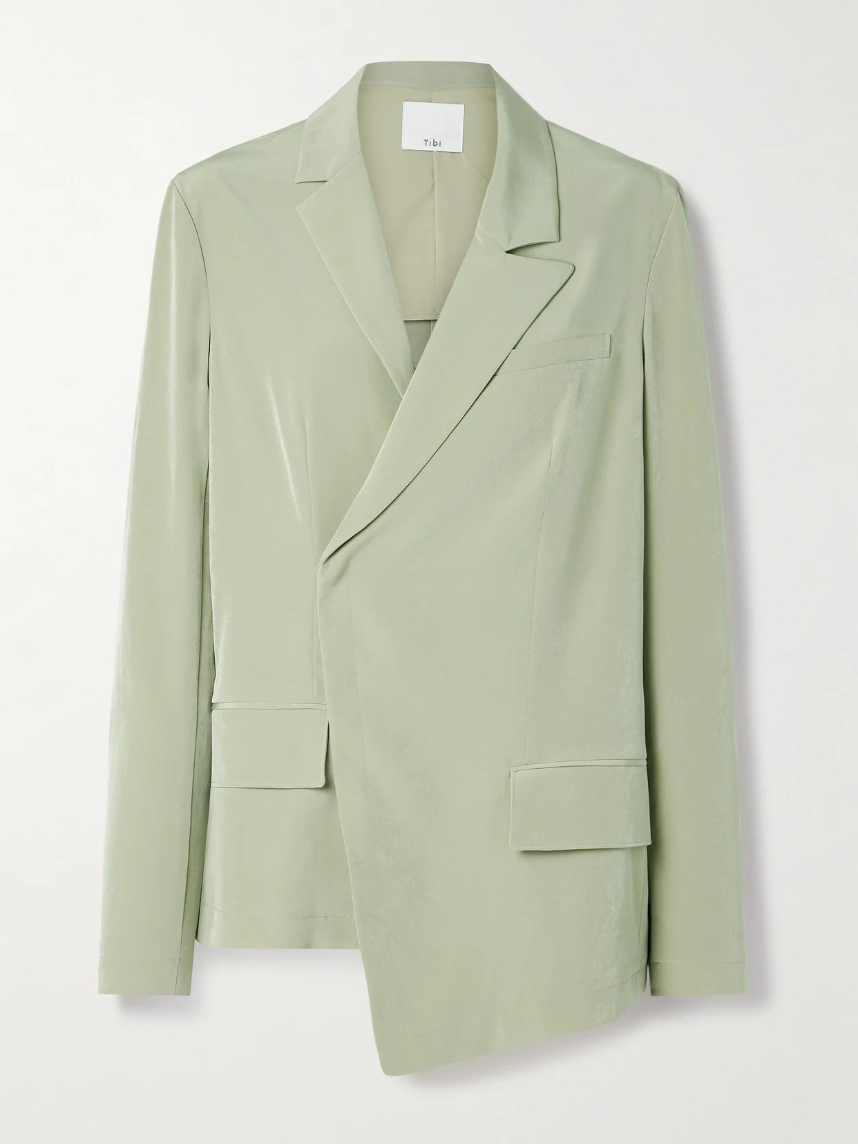 Asymmetric Crepe De Chine Blazer - 1