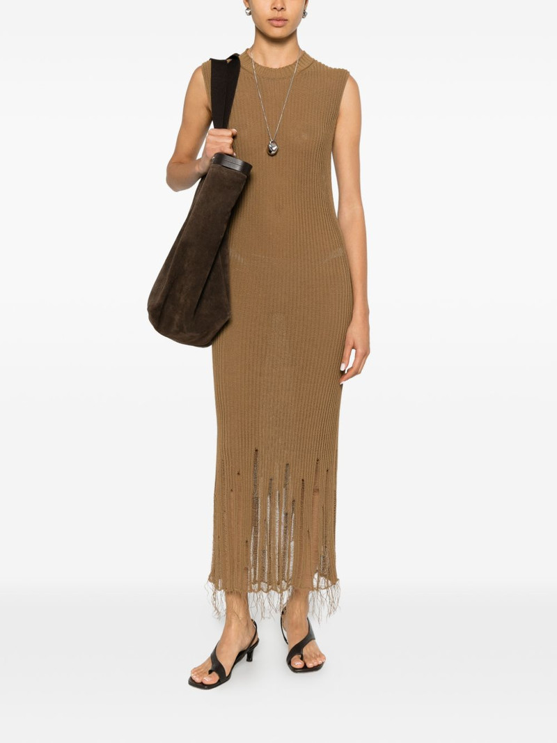 UMA WANG distressed ribbed-knit maxi dress outlook
