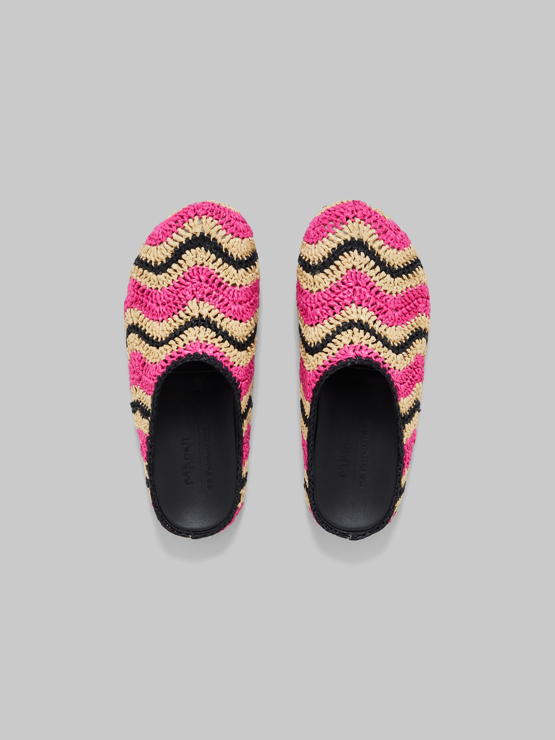 【Marni】 x No Vacancy Inn raffia-effect slippers x No Vacancy Inn raffia-effect slippers in multicoloured