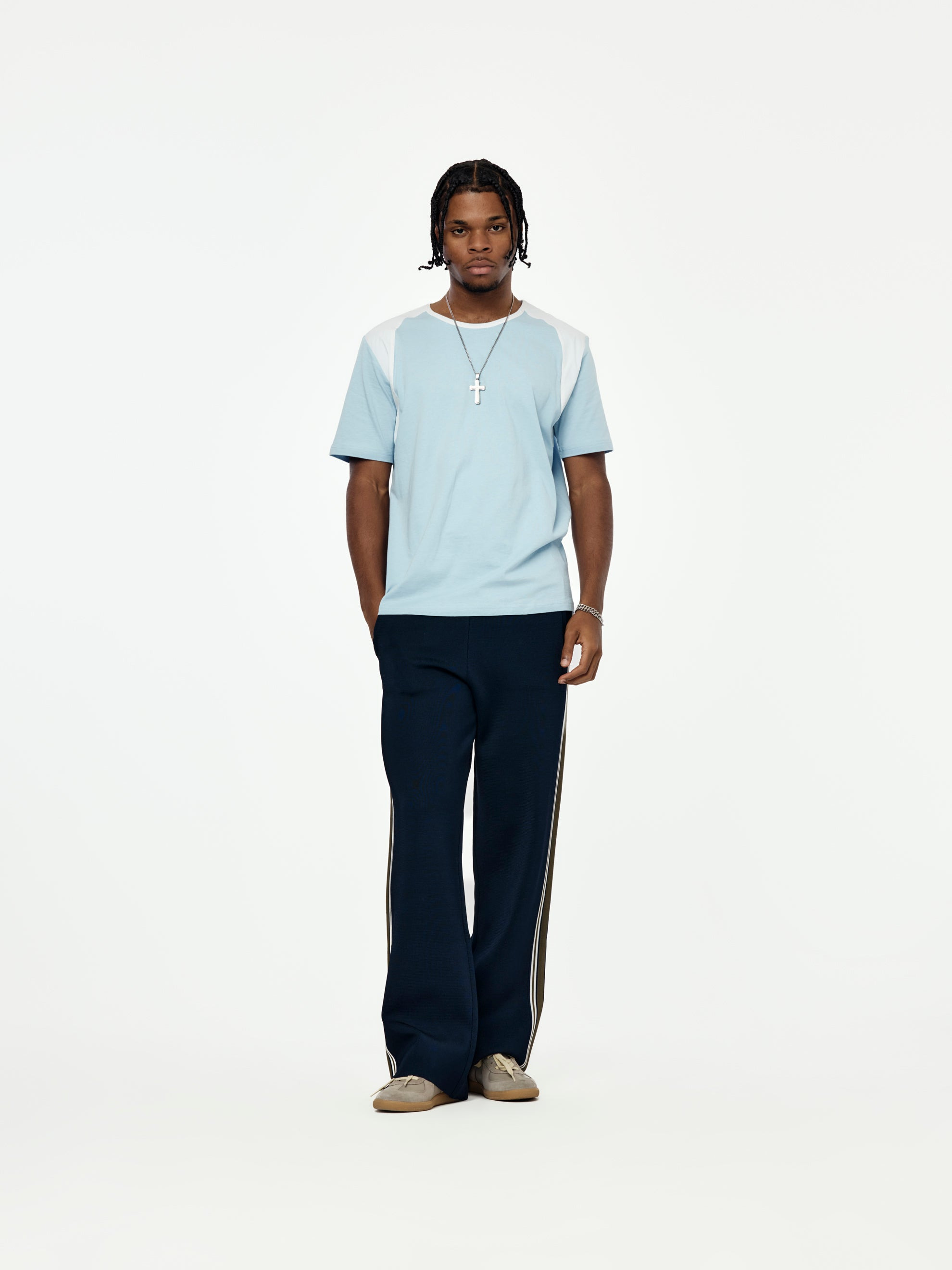 DUB T-SHIRT (WHITE/ LIGHT BLUE) - 4