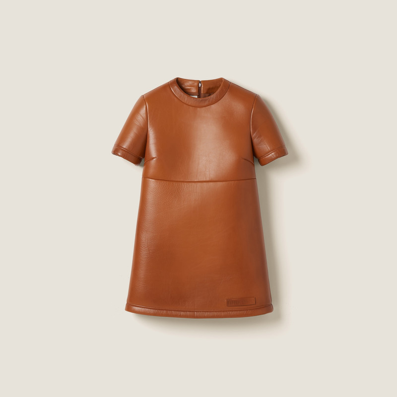 knee length dresses for ladies Veronica de Piante Women's Amelia Dress in Nappa Leather, Black
