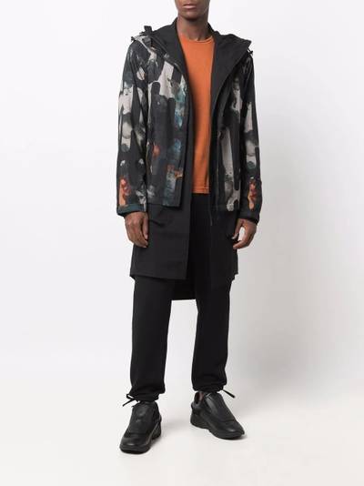 Y-3 layered-look hooded coat outlook